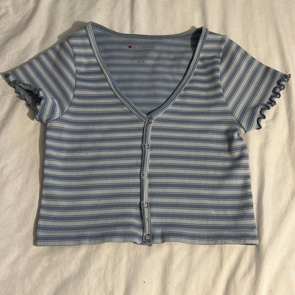 Blue/white striped crop top!